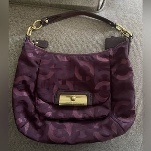 COACH purple logo purse with gold detail- free gift with purchase 🎁💜